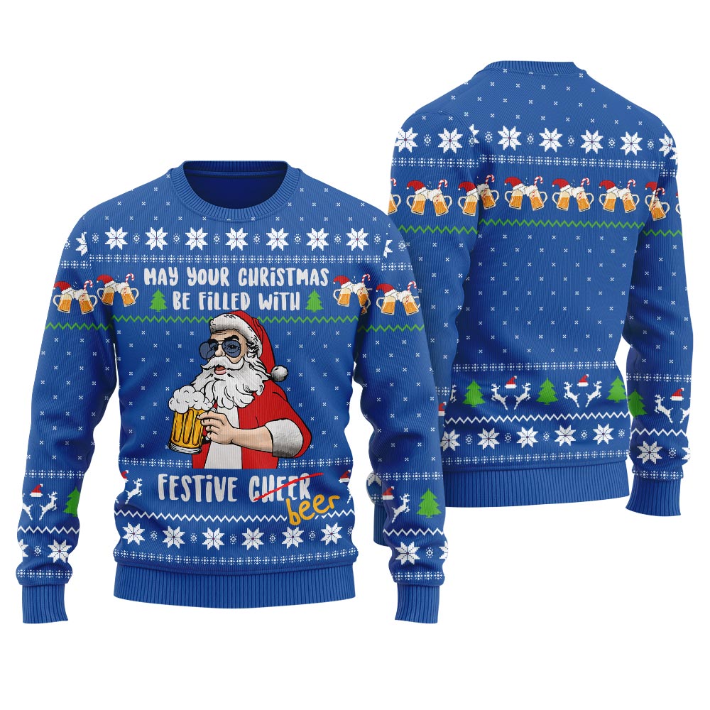 May Your Christmas Be Filled With Festive Beer Women's Ugly Sweater