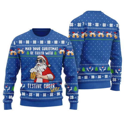 May Your Christmas Be Filled With Festive Beer Women's Ugly Sweater