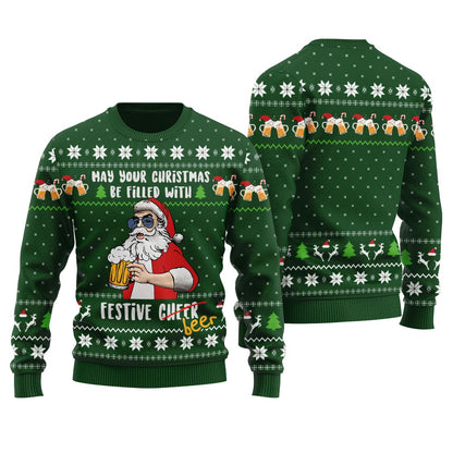 May Your Christmas Be Filled With Festive Beer Women's Ugly Sweater