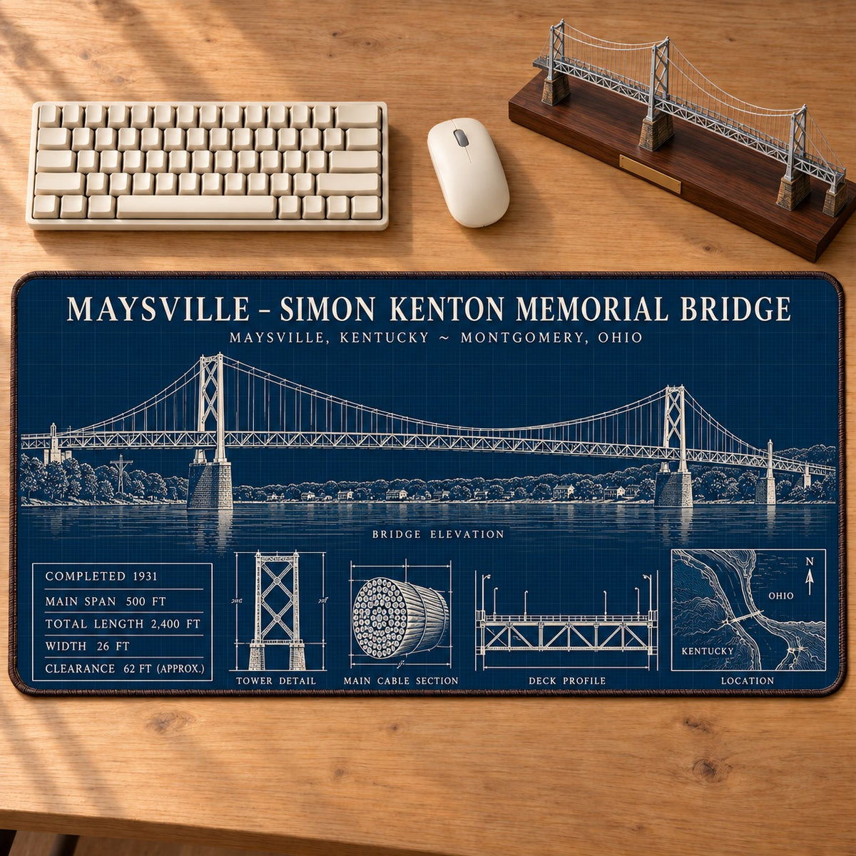 American Iconic Bridges Collection Desk Mat Mouse Pad Trending - 5to9vibe