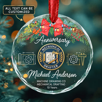 Mechanical Drafters Personalized Glass Ornament | 5To9Vibe