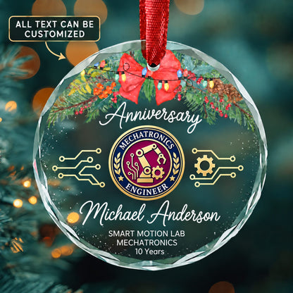 Mechatronics Engineers Personalized Glass Ornament | 5To9Vibe