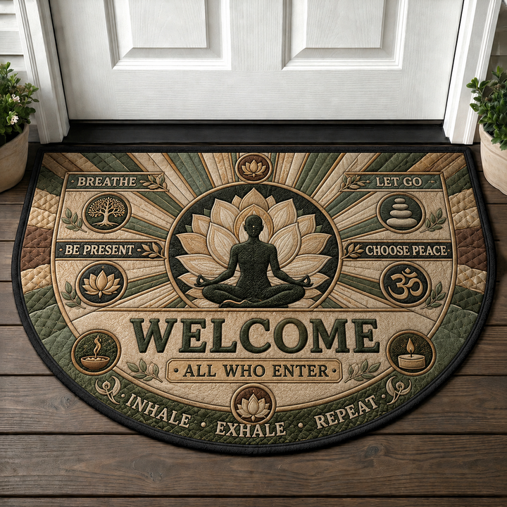 Welcome Find Your Peace Doormat - Zen Garden Stones Meditation Welcome Mat - 5to9vibe