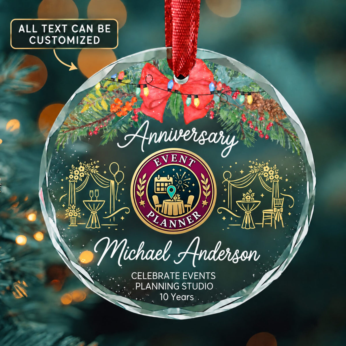 Meeting Convention and Event Planners Personalized Glass Ornament | 5To9Vibe