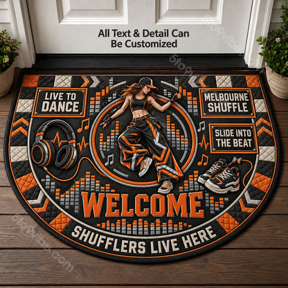 Melbourne Shuffle Personalized Half Round Mat | 5To9Vibe