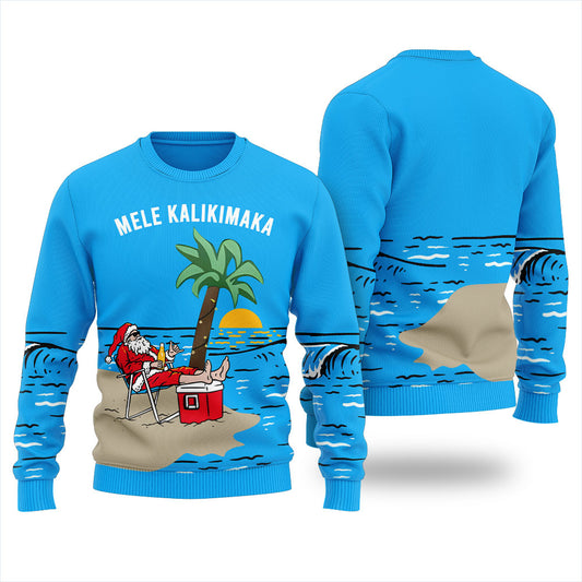 Mele Kalikimaka Hawaiian Ugly Christmas Sweater