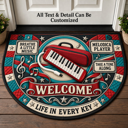 Melodica Player Personalized Half Round Mat | 5To9Vibe