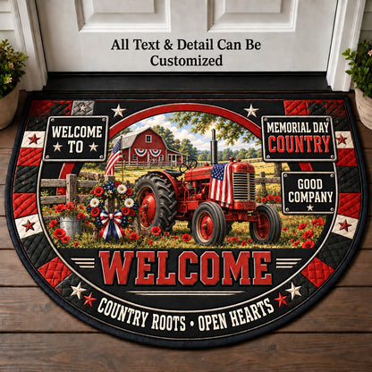 Memorial Day Country Personalized Half Round Mat | 5To9Vibe