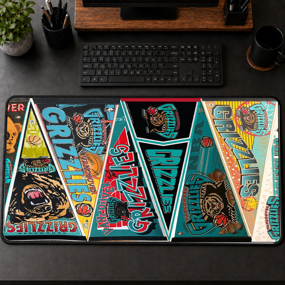 All Basketball Teams Vintage Pennant Anniversary For Fans Desk Mat Mouse Pad Trending - 5to9vibe