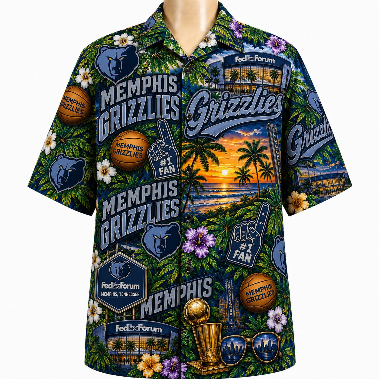 All Basketball Teams Tropical Sunset Paradise Pattern Vibe Summer Party Button-Up Unisex Hawaiian Shirt For Men and Women