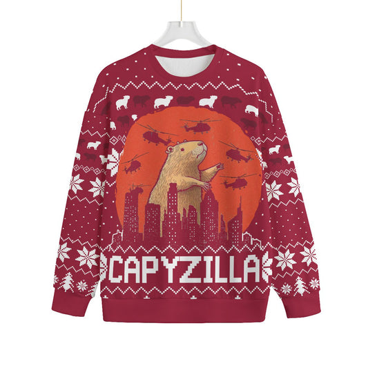 Men's Big And Tall Ugly Christmas Sweater Capybara