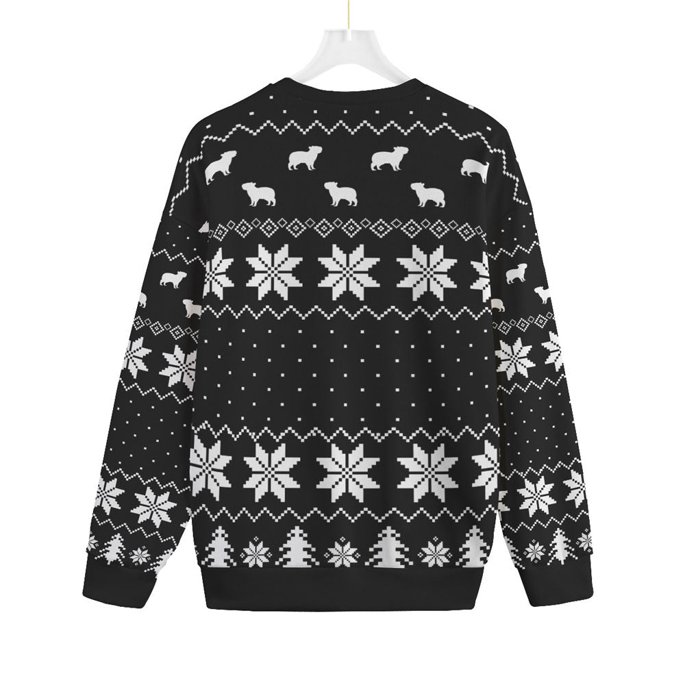 Men's Big And Tall Ugly Christmas Sweater Capybara