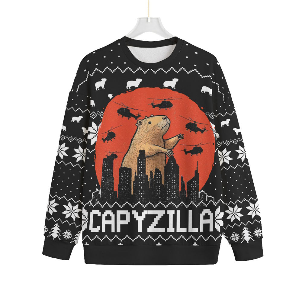 Men's Big And Tall Ugly Christmas Sweater Capybara