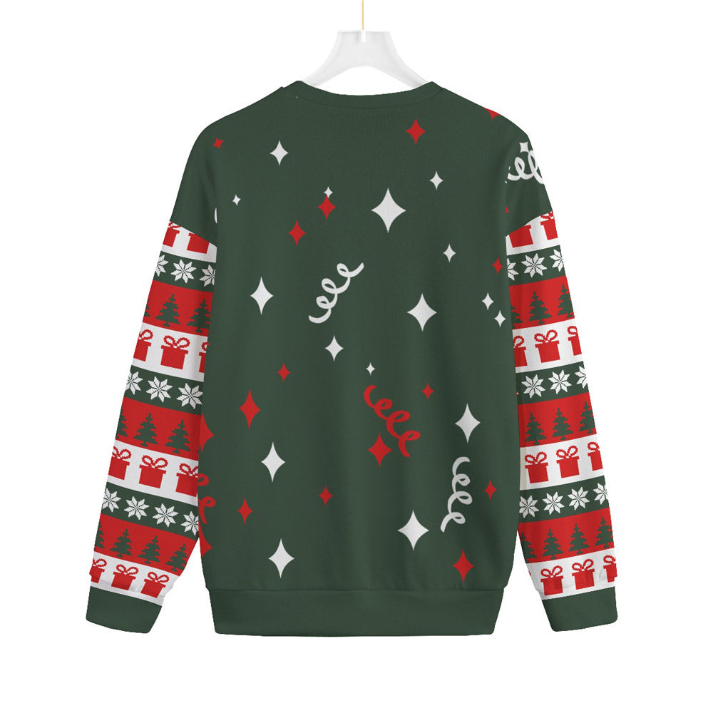 Men's Plus Size Ugly Sweater Christmas Cow | Men's Oversized Sweater