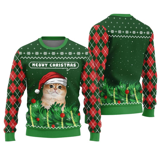 Meowy Christmas Cat Dad Christmas Sweater