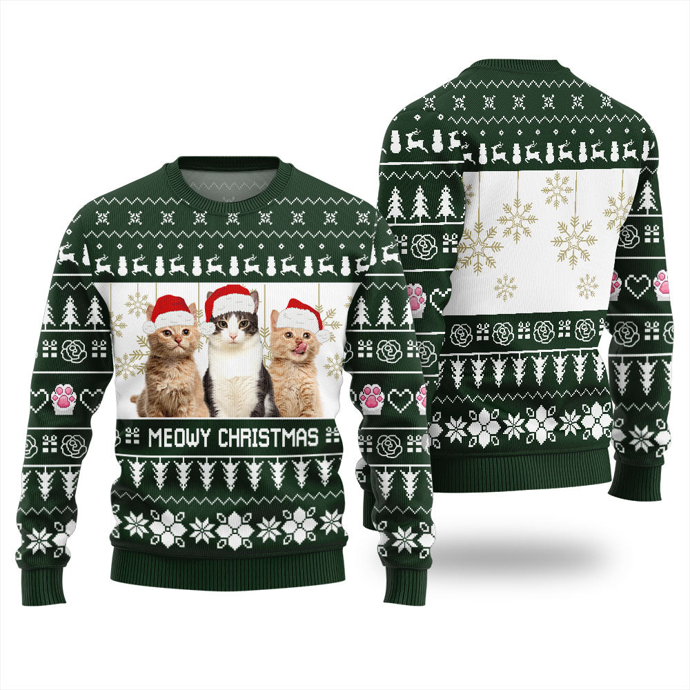 Meowy Christmas Custom Pet Ugly Christmas Sweater