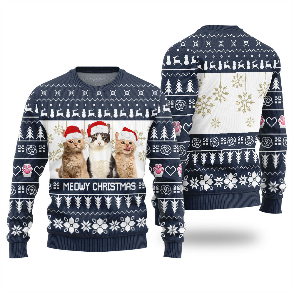 Meowy Christmas Custom Pet Ugly Christmas Sweater