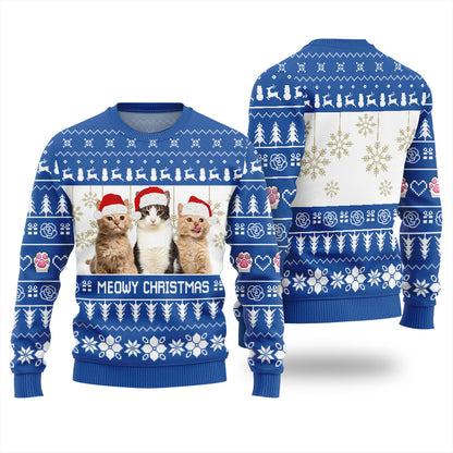 Meowy Christmas Custom Pet Ugly Christmas Sweater