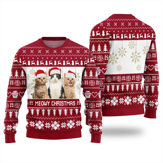 Meowy Christmas Custom Pet Ugly Christmas Sweater