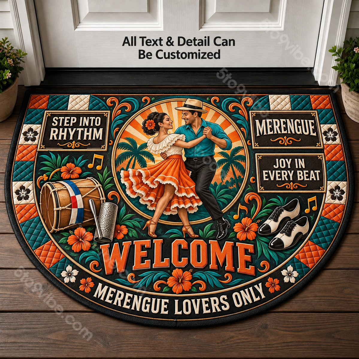 Merengue Personalized Half Round Mat | 5To9Vibe