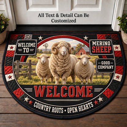 Merino Sheep Personalized Half Round Mat | 5To9Vibe