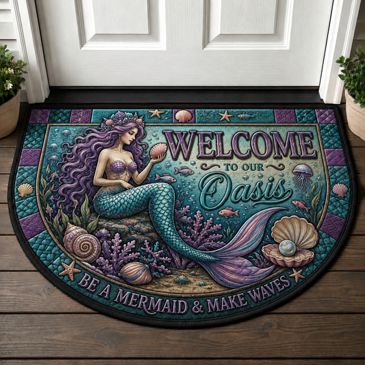 Be A Mermaid And Make Waves Doormat - Welcome To Our Oasis Ocean Mat - 5to9vibe