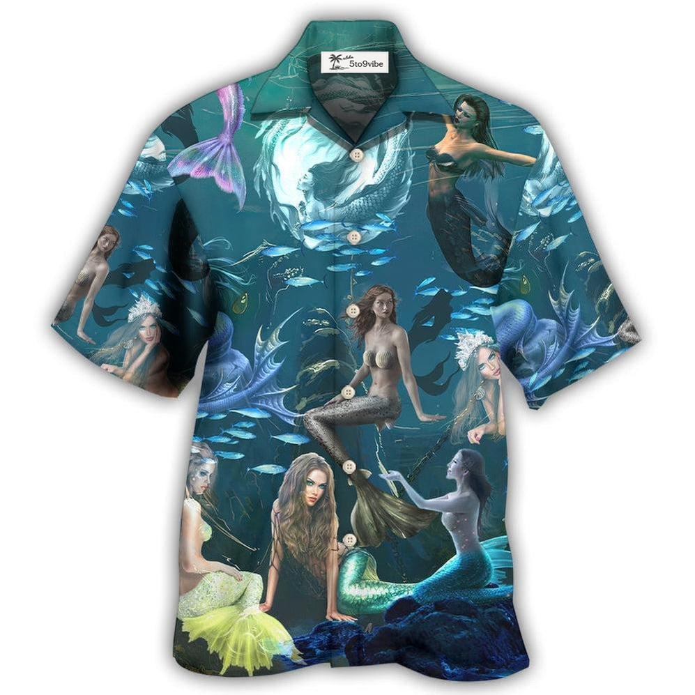Hawaiian Shirt / Adults / S Mermaid In The Dark Deep Sea - Hawaiian Shirt 