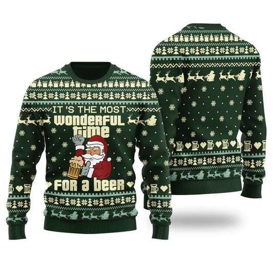 Merry Beermas Funny Santa Ugly Sweater For Men