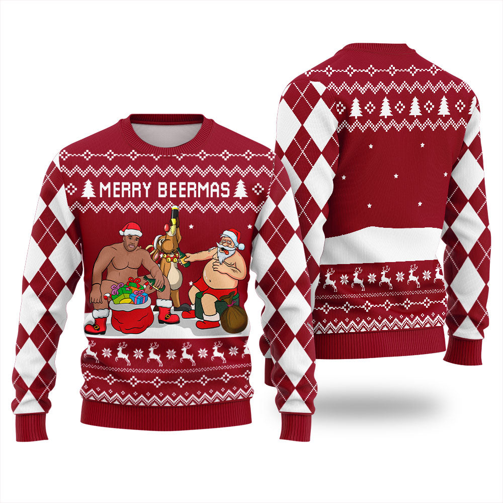 Merry Beermas Ugly Christmas Sweater