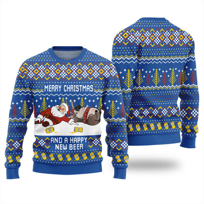Merry Beermas Ugly Christmas Sweater For Men