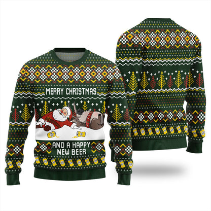 Merry Beermas Ugly Christmas Sweater For Men