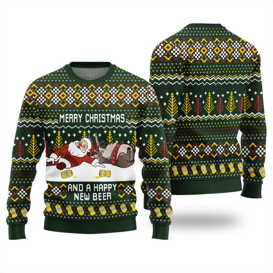 Merry Beermas Ugly Christmas Sweater For Men