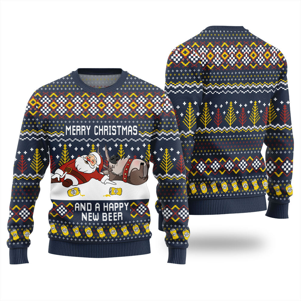 Merry Beermas Ugly Christmas Sweater For Men
