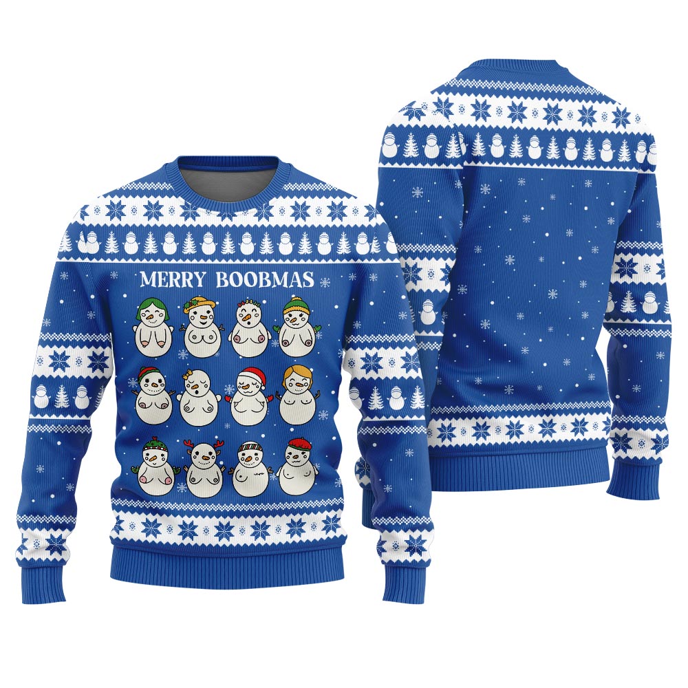 Merry Boobmas Funny Xmas Sweaters For Ladies