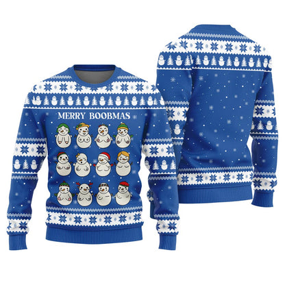 Merry Boobmas Funny Xmas Sweaters For Ladies