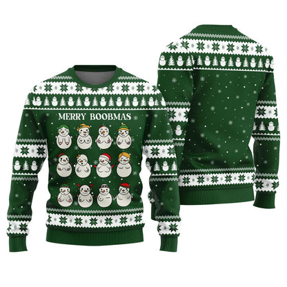 Merry Boobmas Funny Xmas Sweaters For Ladies