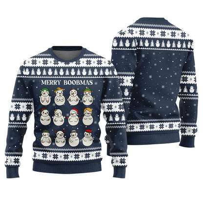 Naughty Boobmas Mens Ugly Sweaters For Christmas