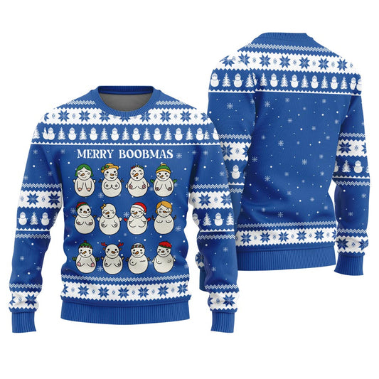 Merry Boobmas Funny Xmas Sweaters For Ladies