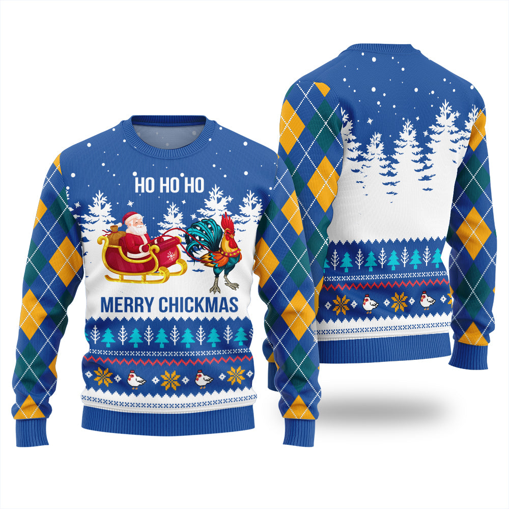Merry Chickmas Funny Santa Chicken Xmas Sweater