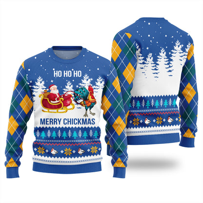 Merry Chickmas Funny Santa Chicken Xmas Sweater