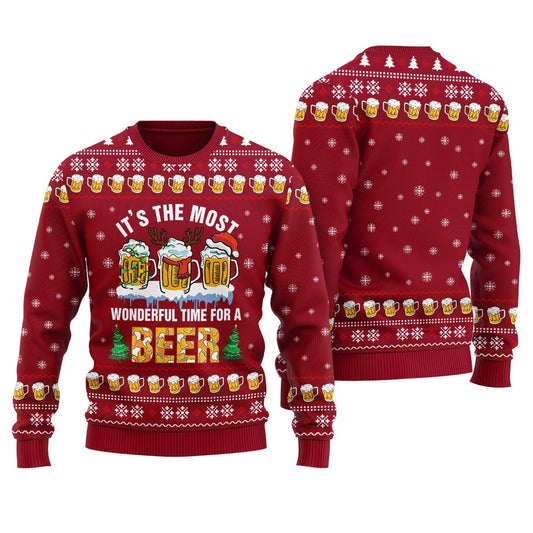Merry Christmas And Drinking Beer Men's Ugly Christmas Sweater