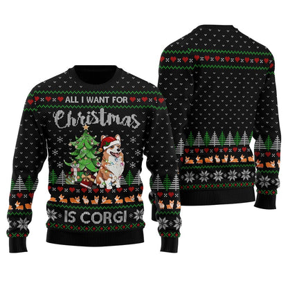 Merry Christmas Corgi Men's Ugly Sweater
