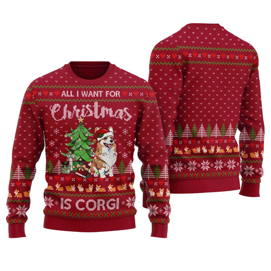 Merry Christmas Corgi Men's Ugly Sweater