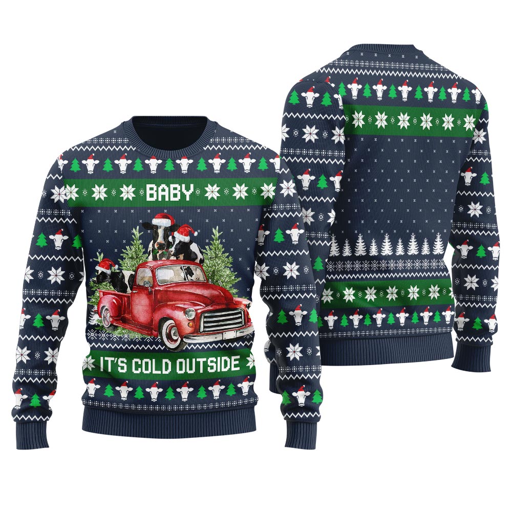 Merry Christmas Cow Ugly Sweater For Women