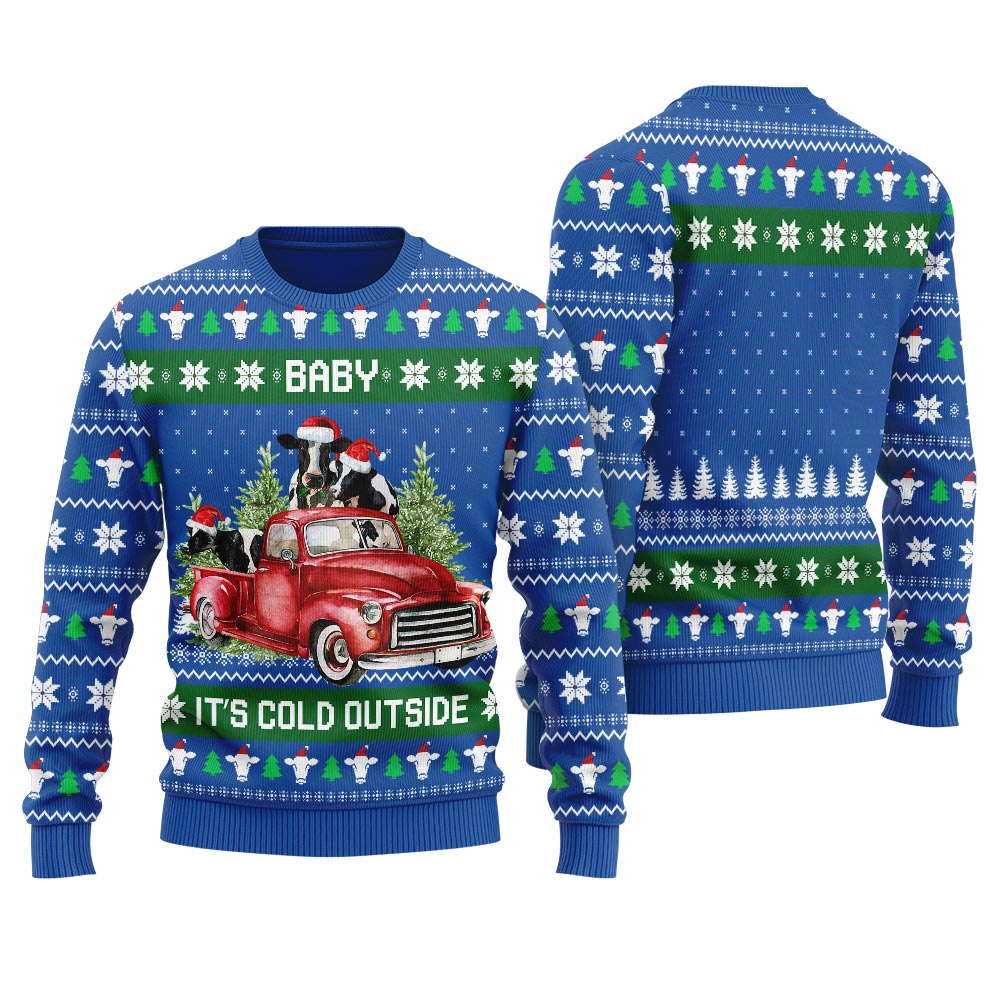 Merry Christmas Cow Ugly Sweater For Women