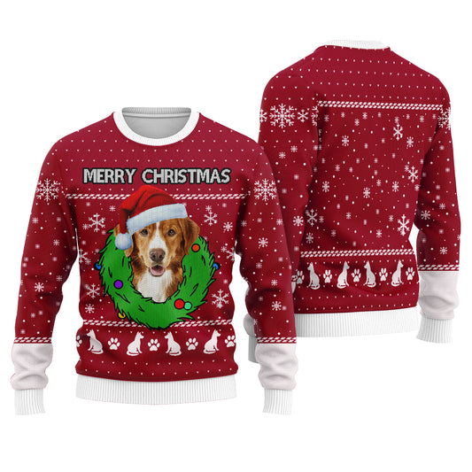 Merry Christmas Custom Dog Christmas Sweater Cardinal Red - Funny Ugly Christmas Sweater