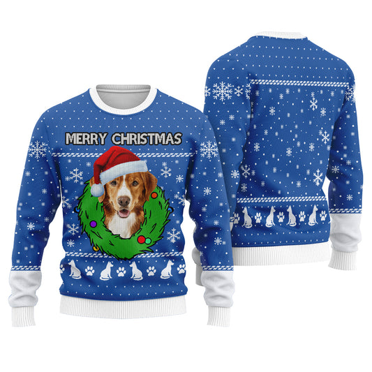 Merry Christmas Custom Dog Christmas Sweater Royal - Funny Ugly Christmas Sweater