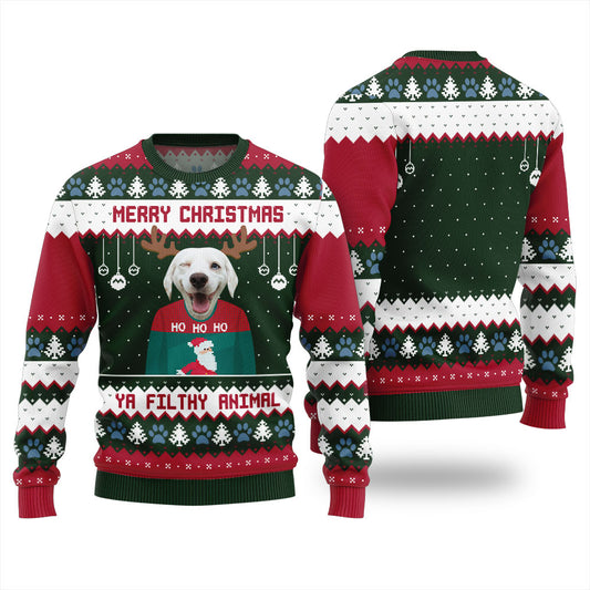 Merry Christmas Custom Dog Mens Xmas Sweaters