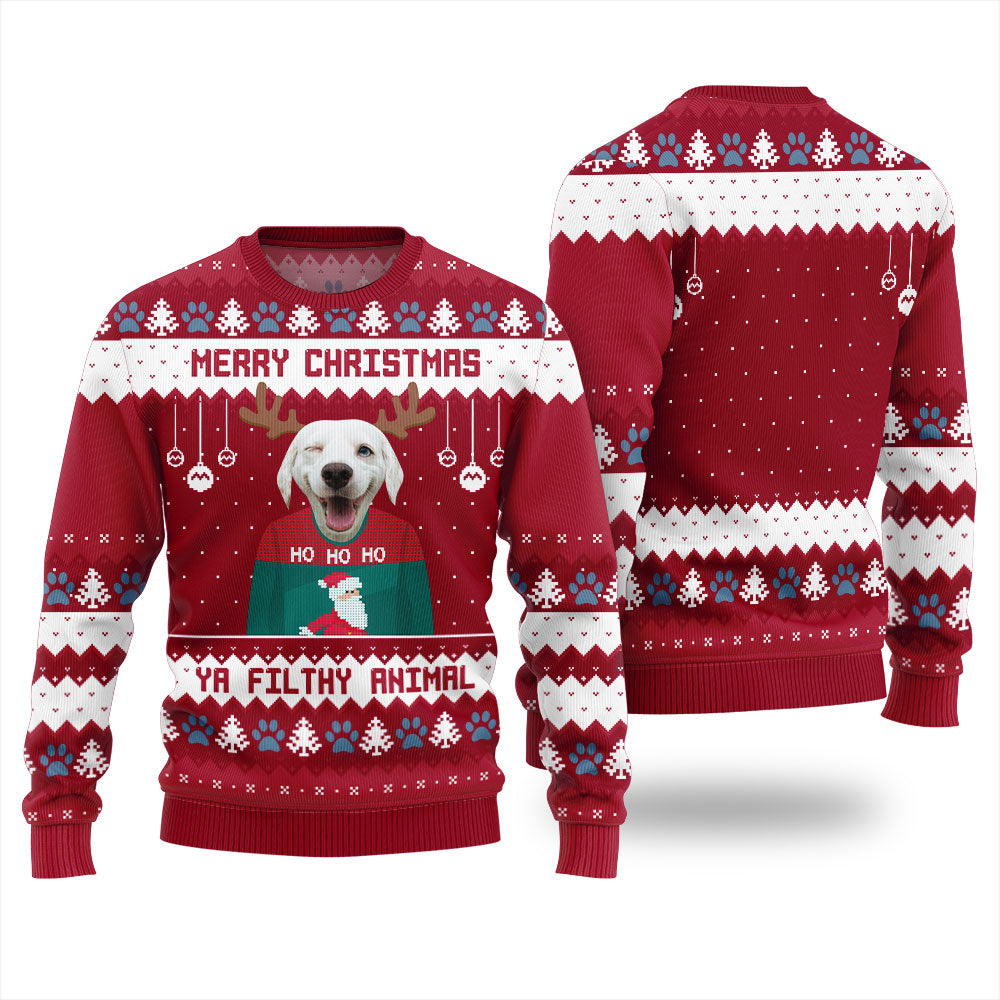 Merry Christmas Custom Dog Dace Womens Ugly Christmas Sweater