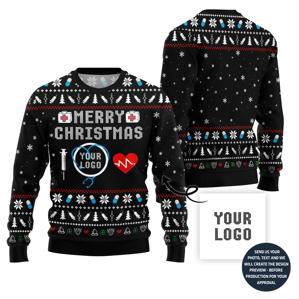 Merry Christmas Custom Ugly Xmas Sweater For Nurse